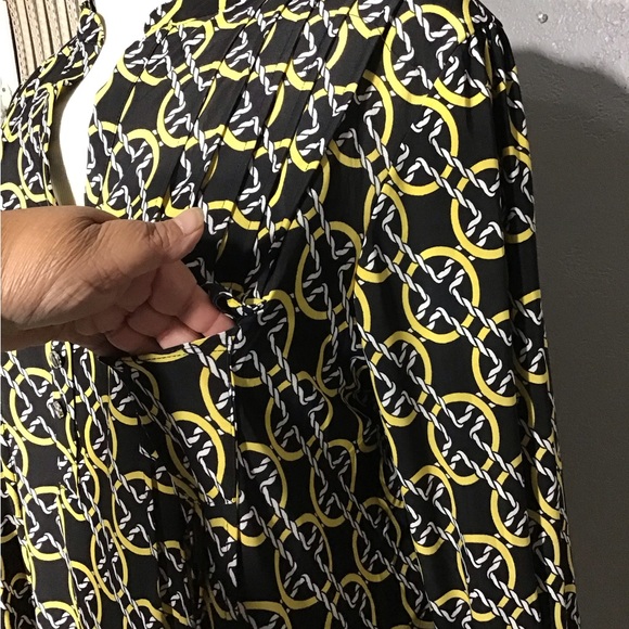 COCOMO BLOUSE SHIRT Sz 3X Black,yellow And White 3/4 Sleeve Women’s - Picture 3 of 16